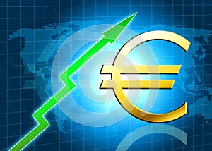 Euro increasing value illustration