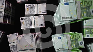 Euro and Kyrgyzstan som money exchange loop