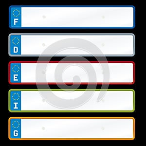 Euro license plates (vector)
