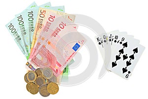 Euro money as prize in poker