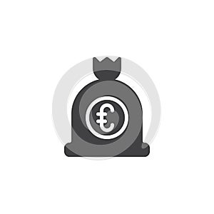 Euro money bag vector icon