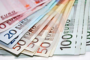 Euro money banknotes