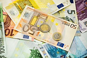 Euro Money Banknotes as background
