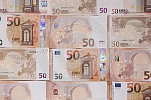 Euro money banknotes as background and texture.