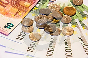 Euro money and czech crown