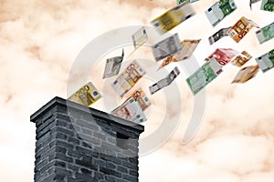 Euro money flies up the chimney