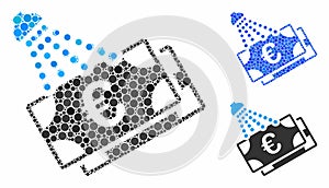 Euro money laundry Composition Icon of Spheric Items