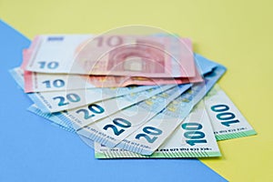 Euro money on a paper background