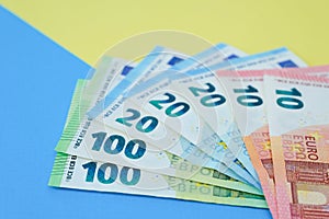 Euro money on a paper background