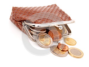 Euro money in purse