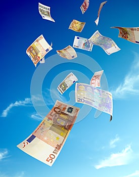 Euro money rain