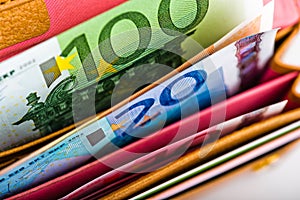 Euro money in wallet