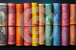 Colorful Euro Notes in Spectrum Order photo