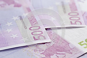 500 euro notes background closeup photo