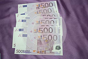 500 Euro notes background texture