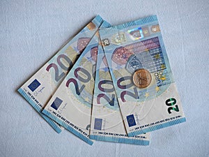 20 Euro notes and coins, European Union photo