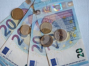 20 Euro notes and coins, European Union photo