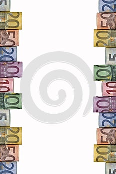Euro notes money frame