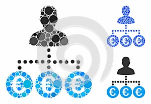 Euro Payer Composition Icon of Round Dots photo