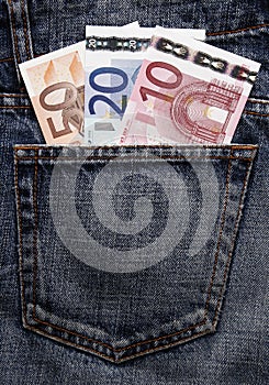 Euro Pocket Money In Blue Jeans