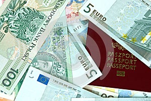 Euro, Polish Zlotych, RMB money photo