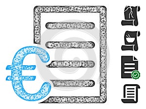 Euro Pricelist Web Vector Mesh Illustration