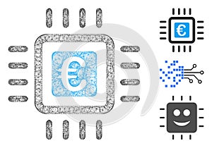 Euro Processor Polygonal Web Vector Mesh Illustration