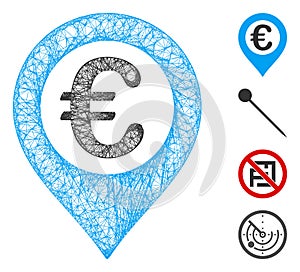 Euro Pushpin Web Vector Mesh Illustration