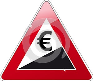 Euro rising sign