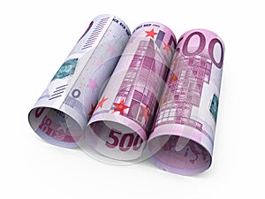 500 euro roll banknotes