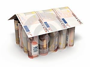 50 euro rolling banknotes