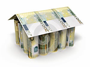 200 euro rolling banknotes