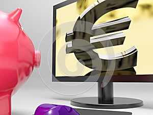 Euro Screen Shows Finance Wealth And Prosperity