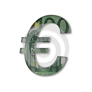 Euro sign 100 note