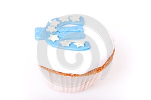 Euro sign on cup cake