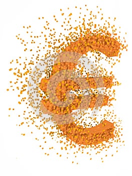 Euro sign exploding