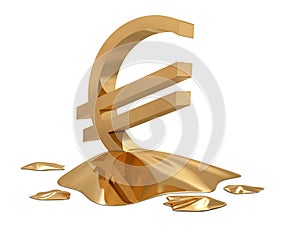 Euro sign golden melt