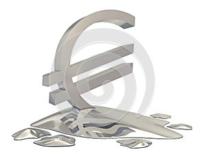 Euro sign silver melt