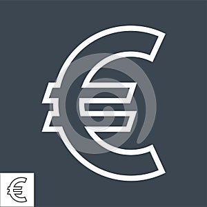 Euro Sign Thin Line Vector Icon