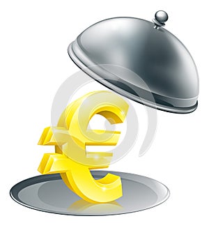 Euro on silver platter concept