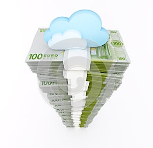 Euro stack with cloud