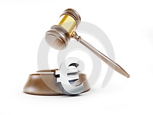 Euro symbol gavel