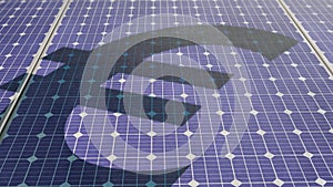 Euro symbol on solar panels