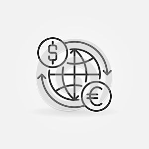 Euro to dollar convert icon photo