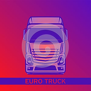 euro truck logo vector red and violent illustration front view