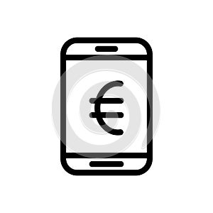 Euro vector thin line  icon