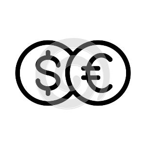 Euro vector thin line icon