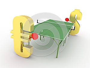 Euro vs Dollar competition concept