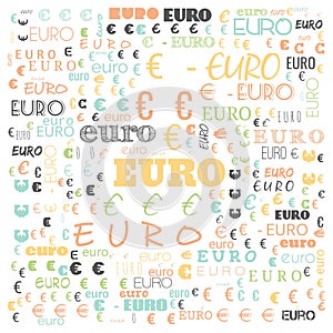 euro word cloud,icon,word cloud use for banner, painting, motivation, web-page, website background, t-shirt & shirt printing,