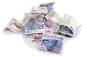 Euro and zlot banknotes
